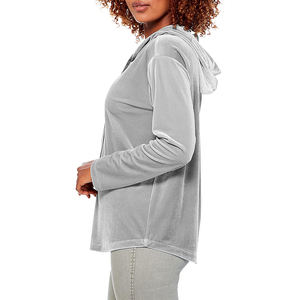 Sudadera con capucha de terciopelo recortada personalizada para mujer, moda informal 2025, pantalones acampanados, mezcla perfecta de comodidad y estilo, sudaderas con capucha para mujer - Product Image 5