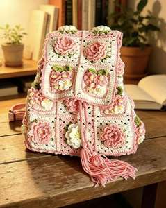 Mochila Casual Ligera Multicolor Hecha a Mano con Cierre para Mujer, para Uso Diario y Viajes - Product Image 3