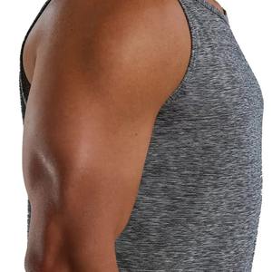 Camiseta sin mangas para correr personalizada para hombre, chaleco de cuello redondo anticontracción de secado rápido, tejido de punto para culturismo y deportes informales - Product Image 5