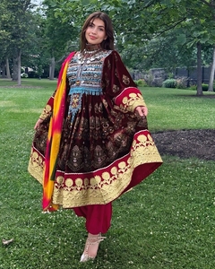 Traditionnel ethnique Vintage Kuchi robe Afghan/Pakistan fête porter multicolore Kochi robe musulman vêtements accessoire 4049 - Product Image 6