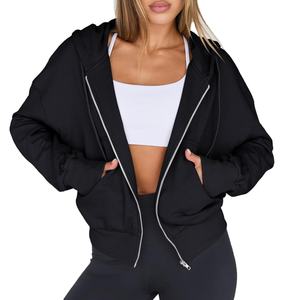 เสื้อฮู้ดมีซิปแบบสั้นสำหรับผู้หญิงสินค้ามาใหม่เสื้อฮู้ดแบบสวมหัวตัวสั้นแบบครอปสำหรับผู้หญิงสินค้ามาใหม่ - Product Image 3