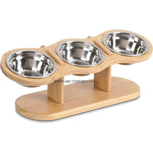 Comedero para Perros de Madera y Metal Ecológico de Diseño Fantástico, Comedero de Madera de Bambú de Primera Calidad, Tamaño Grande - Product Image 4