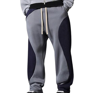 Pantalon évasé pour homme, tissu extensible, pantalon de compression pour la course à pied, vêtements d'hiver, design tendance, pantalon à patchwork - Product Image 1