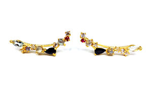 Customized Sterling <b>Silver</b> 925 Handmade <b>White</b> Topaz Gemstone Studs Unisex Earrings - Product Image 2