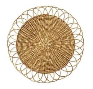Nouveau design créatif fer décoratif rotin canne fait à la main pichet bol de bétail table tapis de table résistant à la chaleur