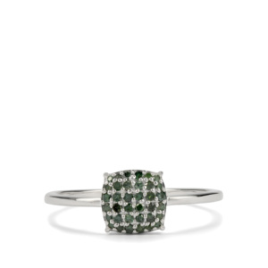 Anillo de Plata de Ley con Diamante Verde de 0.27ct, Chapado en Oro de 18k, con Engaste de Garras, Moderno - Product Image 2