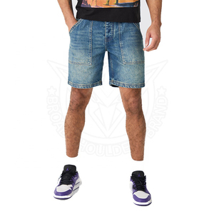 Cổ Điển Màu Xanh <span class=keywords><strong>100</strong></span>% Cotton Denim Quần Short Cho Nam Giới Thiết Kế Mới Mặc Quần Jean Kháng Mỏng Cứng Nhắc Tương Phản Khâu Thoải Mái Người Đàn Ông Của Quần Short - Product Image 3