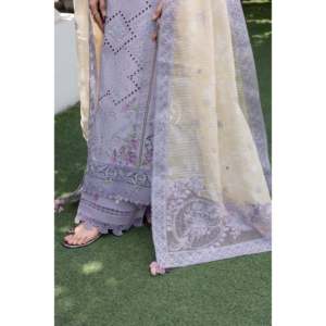 Blusa Ricamata Mehm Lavender Lawn per Uso Quotidiano, Tessuto Traspirante con Motivo Stampato MBN-04 - Product Image 3