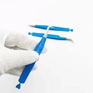 Ensemble de pinces à cils volume à pointe en fibre de marque privée, ensemble de pinces à cils en acier inoxydable pour extension de cils - Product Image 3