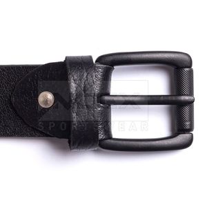 Cinturón Casual de Cuero Genuino INDEX, Hebilla de Metal, Diseño Duradero, Moldeado en una Sola Pieza, Color Negro - Product Image 3