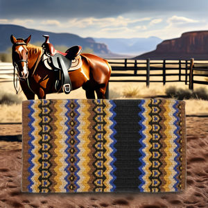 Couverture de selle de cheval en laine de style traditionnel pour les cavaliers occidentaux pour les performances du spectacle d'équitation sur longue piste avec doublure en polycoton - Product Image 3