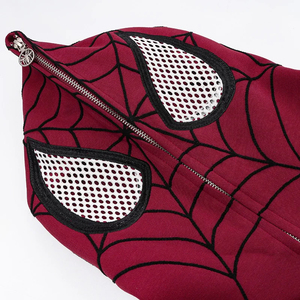 เสื้อฮู้ดแบบรูดซิปมีซิปพิมพ์ลายแมงมุมผ้าฝ้ายเฮฟวี่เวทมีซิปออกแบบโลโก้ได้ตามต้องการ - Product Image 4