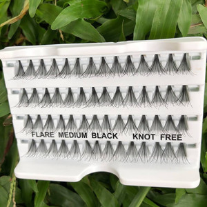 Wholesale Customized Handmade 30D Heat Bonded Flare <b>Cluster</b> Knot-Free Individual Synthetic Hair <b>Lashes</b> ELFA Thick Fluffy - Product Image 2