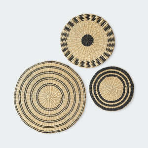 ชุดแจกันผนังหญ้าทะเลวงกลมสีดำ3อันชุดหวายสไตล์สแกนดิเนเวียนโบฮีเมียนดีไซน์แบบศูนย์กลางเป็นมิตรกับสิ่งแวดล้อมสำหรับร้านอาหารบ้าน - Product Image 1