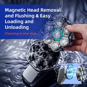 Rasoir électrique rechargeable à vitesse réglable pour hommes, rasoir rotatif étanche, utilisation humide et sèche - IPX7 - Product Image 2