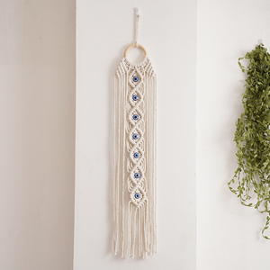 Tapiz colgante de pared de macramé grande con cuerda de algodón natural y motivo de hojas para decoración del hogar - Product Image 2