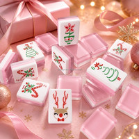 Tuiles de Mahjong NMJL américaines en acrylique gravé, modernes, de luxe, portables, quatre couches, bleues, 160 pièces, finition personnalisée, durables, pour la maison