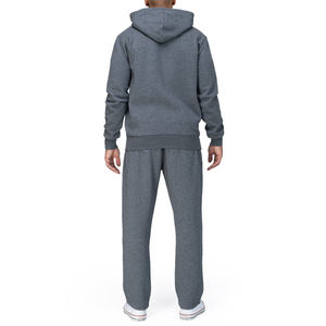 Survêtements de sport pour hommes de marques célèbres, hiver, 2 pièces, lourds, respirants, fermeture éclair, gris uni, sur mesure - Product Image 3