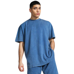 2025 nouvelle couleur goutte épaule lavé à l'acide T-Shirt à vendre avec Logo personnalisé et Design à bas prix T-shirts pour hommes - Product Image 1