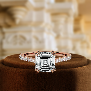 Anillo de Compromiso con Diamante Cultivado en Laboratorio de 1 Quilate, Certificado por IGI, Corte Asscher, Oro Blanco de 14K, Anillo de Boda de Oro Rosa, Regalo - Product Image 5