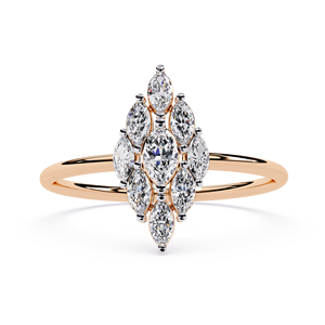 Ensemble de bagues de mariage en or massif 14 carats de haute qualité, diamant naturel taille brillant 0,40 carat, certifié IGI, pour filles et couples, fin - Product Image 3