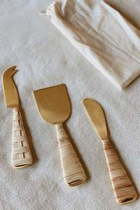 2024 clásico Premium mango de madera de acero inoxidable Mini juego de cuchillos de queso para charcutería exquisito cuchillo de queso tenedor cortador de queso - Product Image 2