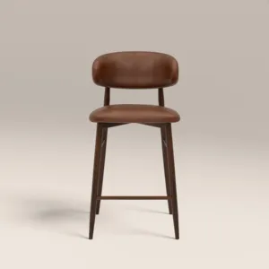 Taburete de Cocina HALSTON SINTERIOR VINTAGE en Color Bronceado y Nogal - Product Image 1