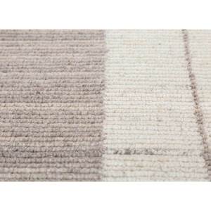 Alfombra de Lana a Rayas Color Marfil Tesoro, Rectangular Grande de 9x12, Diseño Aubusson Tejido a Mano para Entrada, Pasillo, Material de Poliéster - Product Image 3