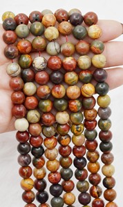 Venta al por Mayor de Cuentas Redondas de Jaspe Picasso Natural de Calidad Superior, 8mm, Cuentas de Piedras Preciosas Originales - Product Image 3