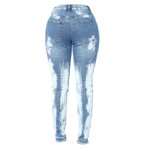 Wholesale Plus Size Women Denim Jeans High Waist Stretch Skinny Fit Ripped Dark Wash Casual Vintage Trendy <b>Ankle</b>-Length Trousers - Product Image 3