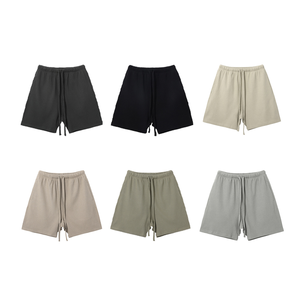 ¡Novedad de 2025! Pantalones cortos teñidos lisos con cintura elástica de lona de secado rápido personalizados al por mayor para hombre de gimnasio informal pesado de verano de alta calidad para hombre - Product Image 6