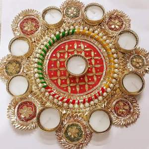 Bougeoir Vibrant Big Thali pour la décoration intérieure festive Belle remise des diplômes et célébrations de la fête des pères Atmosphère invitante - Product Image 5