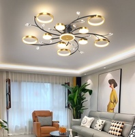 Led Modern Control Lights Acrylique Intérieur Maison Rondes Chambre Plafonnier
