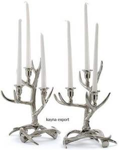 New Fancy Decorative Three-Branch Candle Stand Handmade Aluminum Metal with Nickel Plating for Home Lighting Decor Candle Stand - Product Image 4