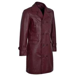 Abrigo Largo de Cuero Ecológico Reversible e Impermeable para Hombre, Diseño Clásico para Clima Frío - Product Image 4