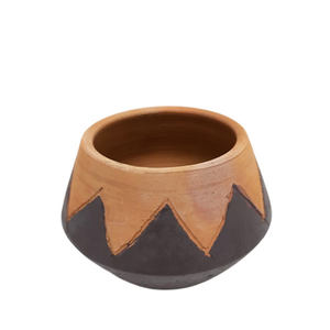 Vase à fleurs rond au design moderne de luxe en argile de couleur violette et naturelle pour dessus de table et jardinière décorative pour la maison - Product Image 1