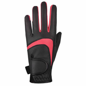 Gants d'équitation professionnels en cuir de couleur rouge Gants d'équitation professionnels à bas prix personnalisés avec logo personnalisé - Product Image 3