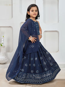 Ensemble Lehenga Choli Shoryam Fashion pour filles, longueur au sol, avec broderies miroir, tenue ethnique de créateur pour mariage et fête - Product Image 4
