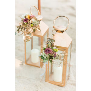 Elegant White Iron Metal <b>Lantern</b> for Indoor Home Decoration for Dining Table Candle Holder or <b>Christmas</b> Decor - Product Image 2