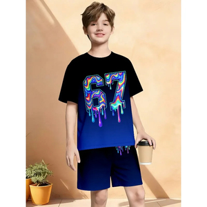 ชุดกีฬาเด็กคุณภาพสูง คอลเลคชั่นเสื้อผ้ากีฬาทันสมัย ขายส่งเสื้อผ้ากีฬาเด็กผ้าฟลีซเทคโนโลยี 100% โพลีเอสเตอร์ - Product Image 2