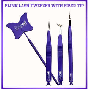 แหนบต่อขนตา Blink Butterfly Volume Lash ปลายเฉียง ทำจากสแตนเลสสตีล พร้อมปลายไฟเบอร์ ใช้งานได้ยาวนาน - Product Image 4
