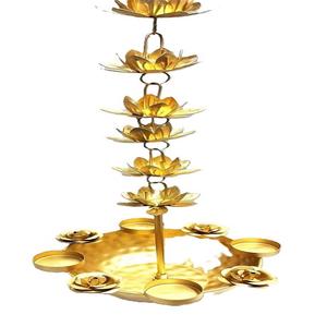 Linterna colgante de Metal dorado indio tradicional Diya portavelas para el hogar y balcón decoración festiva tarros portavelas de velas - Product Image 1