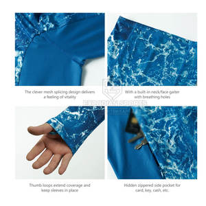 Sweats à capuche de pêche avec logo personnalisé Sweats à capuche respirants à séchage rapide Vêtements de plein air pour hommes Vêtements de pêche - Product Image 5