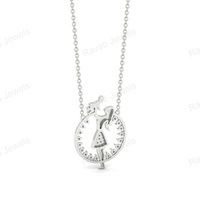 Bonne qualité 925 argent maman bébé pendentif breloque 35x25mm Zircon bijoux plaqué or femmes personnalisé bijoux fins en gros