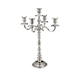Candelabro de Aluminio Plateado de 5 Brazos con Diseño Atractivo para Decoración de Bodas, Fiestas y Eventos - Product Image 2