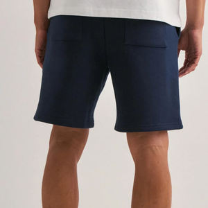 Pantalones cortos de gimnasia de algodón 100% al por mayor pantalones cortos de entrenamiento informales medios transpirables de felpa francesa deportivos de peso pesado para hombres sólidos - Product Image 2