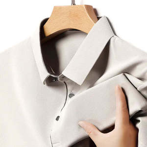Chemises formelles pour hommes d'été 100% coton à manches courtes élégantes unies à séchage rapide col chemise de golf neuves - Product Image 2