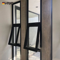 Eloyd Auvents d'extérieur pliants à triple vitrage et à ouverture verticale pour fenêtre Auvents modernes vintage en bois et aluminium Persienne à cadre en acier