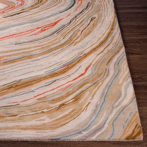 Alfombra de lana hecha a mano con remolino abstracto de lujo personalizado para sala de estar e interiores modernos para picnics - Product Image 4