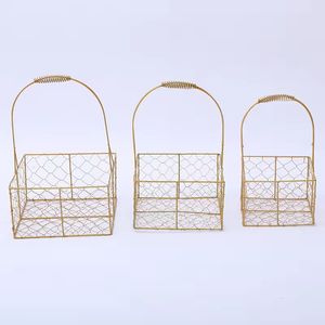 Handmade Golden-Metal Gifts Basket for Birthday Wedding Eid & Party Hot Selling Kitchen <b>Storage</b> for Special Occasions - Product Image 3